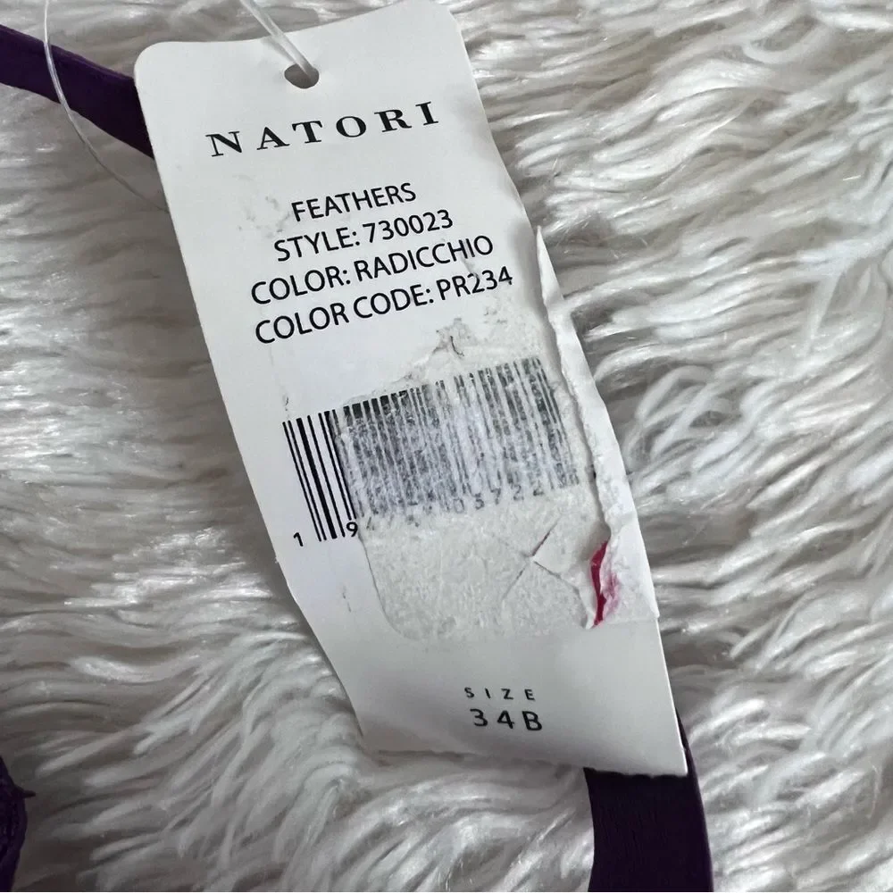 Natori Feathers Full Figure Contour Underwire Bra 34B Raddichio NEW MSRP $68